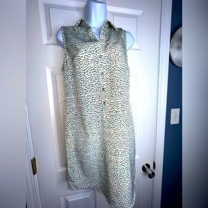 The Limited Women’s X Small Ashton Dot Print Sleeveless Shirt Dress Pink XS